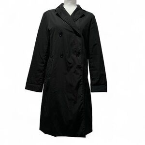 MaxMara Elegant Black Trench Coat Made in Italy Size 10